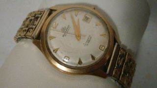 Vintage Men ' s 18k solid Gold Bucherer 25 Jewel Wrist Watch. 5