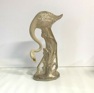 12 " Vtg Flamingo California Art Pottery Art Deco Ceramic Figurine Gold Ivory