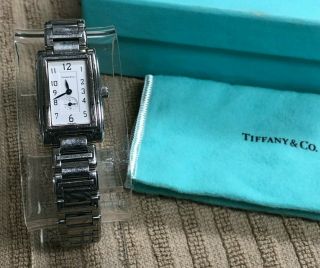 Pre - Owned Tiffany & Co.  Grand Resonator Rectangle Quartz Stainless Wrist Watch