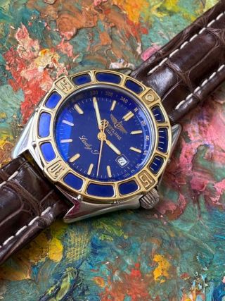 Breitling Callistino Lady J D52065 Two - Tone Watch 100 Gold Enamel Dial