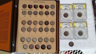 Complete Liberty Nickel Set,  2 Cent Set And Partial 3 Cent With Keys Certified