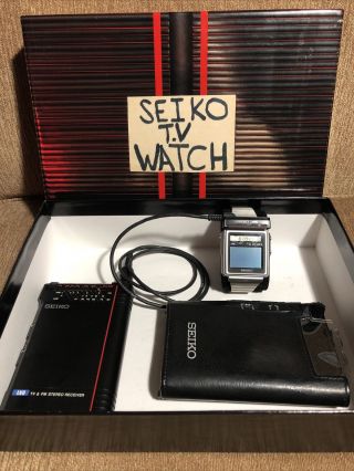 Vintage Seiko Tv Watch T001 - 5019 “james Bond/world’s Smallest Tv” - Good Cond.