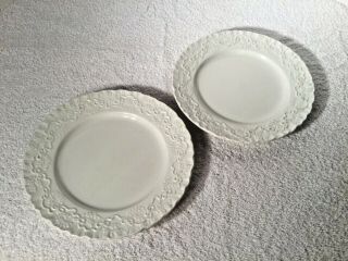 Set Of 2 Wedgwood Ralph Lauren Claire Salad Plates White Ribbons & Bows 8 1/8 "