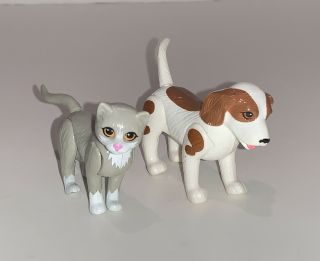 Vintage Mattel Barbie Dog & Cat Bobble Head Pet Figures Puppy & Kitten 1995