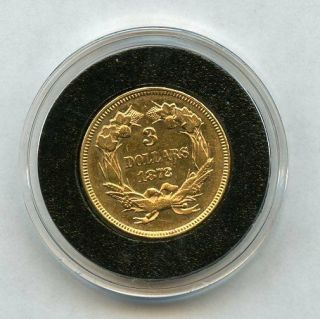 1872 $3 Three Dollar Gold Coin 2