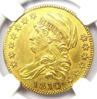 1810 Capped Bust Gold Half Eagle $5 Coin - NGC Uncirculated Details (UNC MS) 5