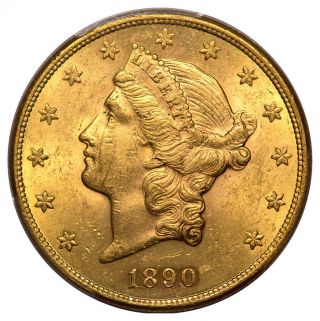 1890 - Cc $20 Liberty Head Double Eagle Pcgs Ms61