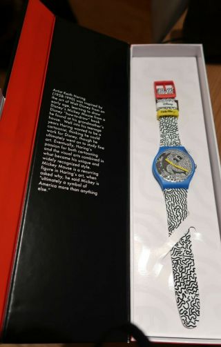 Swatch Haring Disney Mickey Eclectic Suoz336 Limited