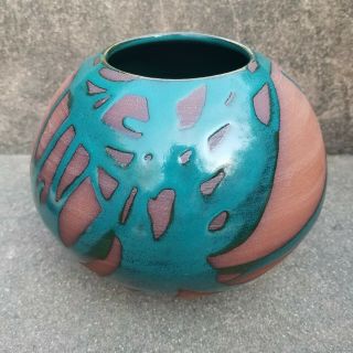 Vintage Mid Century Modern Ceramic Studio Pottery Vase Planter Ikebana Abstract