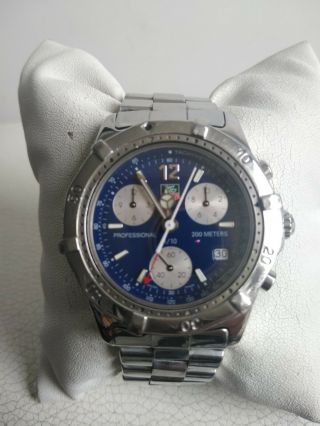 Tag Heuer 2000 Classic Chronograph Blue Dial 100 Swiss Made 200 Meters 7 Needle