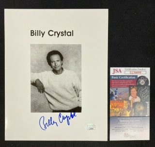 Billy Crystal Hand Signed Autographed 7x9 " Black And White Photo Jsa/coa