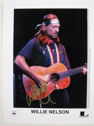 Willie Nelson Signed Photo (w/guitar)