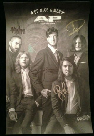 Of Mice And Men & Band Signed Autograph Poster 11 X 17 Alternative Press