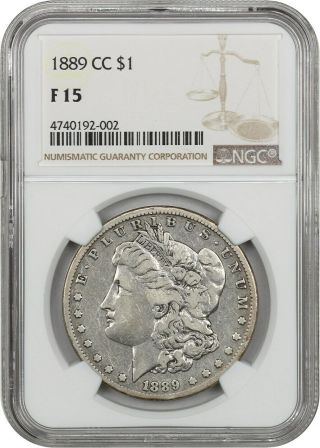 1889 - Cc $1 Ngc F15 - Key Date Carson City Morgan Dollar - Morgan Silver Dollar