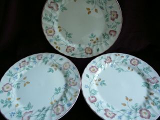 Churchill Briar Rose Dinner 10”plates Made England Floral Plate Flowers Set Of 3