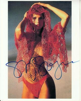 Stephanie Seymour Hand - Signed No Top Young Hot Sexy 8x10 Color Closeup W/