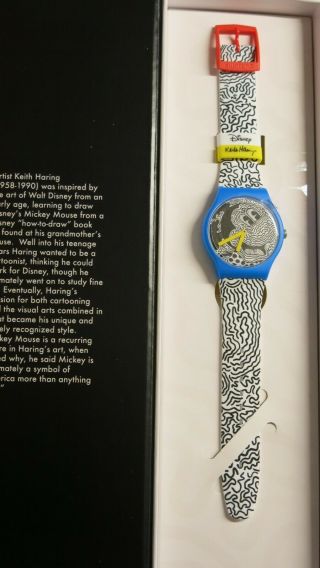Swatch Art Special X Haring X Eclectic Mickey Suoz 336 Limited And Nib