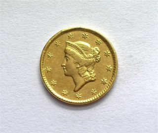 1854 - D Liberty Head $1 Gold Near Choice Unc Only 2935 Minted Scarce This