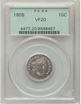 1805 Draped Bust Dime _ Pcgs Vf - 20 _ Ogh _ No Problems Here