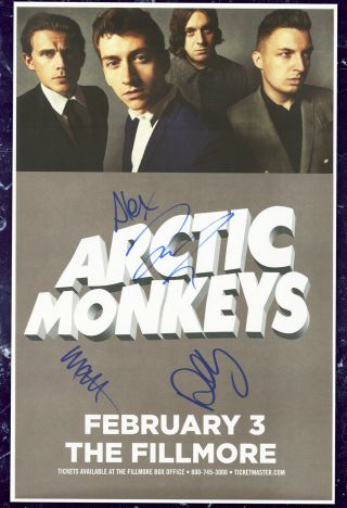 Arctic Monkeys Autographed Gig Poster Matt Helders,  Alex Turner,  Jamie Cook