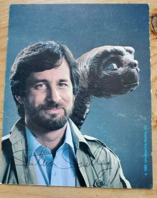 Steven Spielberg Autographed Photo With E.  T.