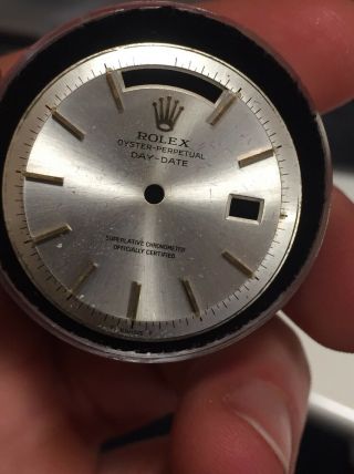 Rolex Silver 1803 Day Date Dial For Vintage President Watch 1970s
