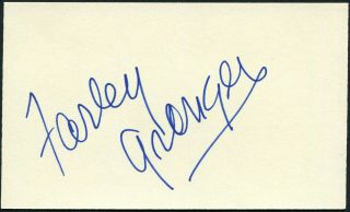 Farley Granger Signed 3x5 Index Card Actor Rope Strangers On A Train Hitchcock