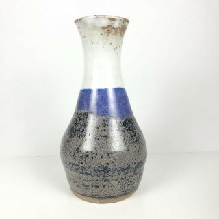 Blue Mid Century Vintage California Studio Ceramic Pottery Vase Art Vessel