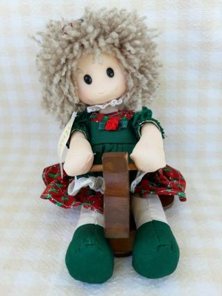 Berkeley Designs Wind Up Animated Musical Christmas Doll On Wooden Horse