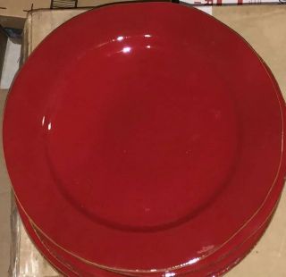 (1) Vietri Rosso Vecchio Red Dinner Plate Available Euc Wide Rim