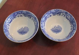 Two Spode Blue Italian Potpourri Bowls Made In England