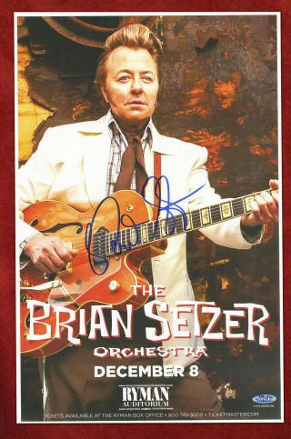 Brian Setzer Autographed Concert Poster 2014 The Stray Cats