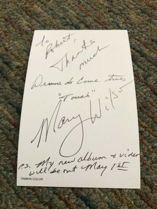 MARY WILSON Signed 3 1/2 x 5 1/2 Promotional Card - THE SUPREMES 3