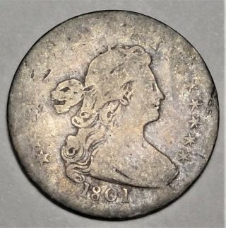 1801 Draped Bust Half Dime Very Good Details Early H10c Type Coin