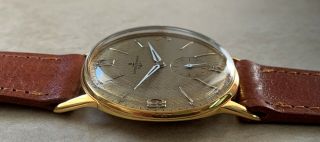 VTG ULYSSE NARDIN TEXTURED CHAMPAGNE DIAL 18K GOLD PLATED CASE FROM 1940 APROX. 5