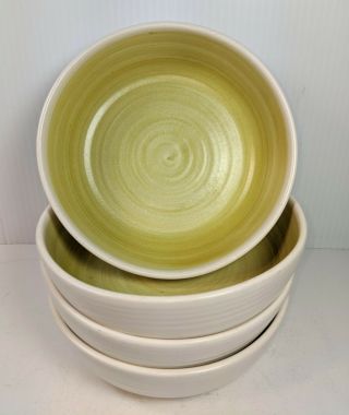 Franciscan Earthenware Hacienda Green Cereal Bowls Set Of 4 Vintage - Usa