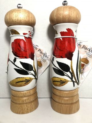 Kim Parker Gourmet Basics Red Tulips 8 " Grinder By Mikasa Set Of 2