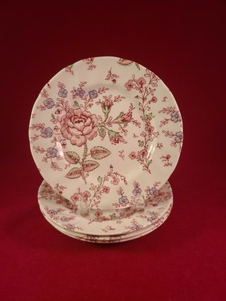 Johnson Brothers Rose Chintz Made In England 4 Bread& Butter Pleate 6 7/8 " Round