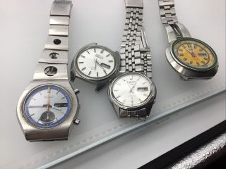 Group Of Vintage Seiko Mechanical Watches For Repair