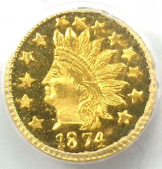 1874 Indian California Gold Half Dollar 50c Bg - 1072 - Pcgs Ms65 Pl - $2500 Value
