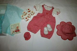American Girl Bitty Baby & Bear Gingham Red " Fun In The Sun At Play " Retired