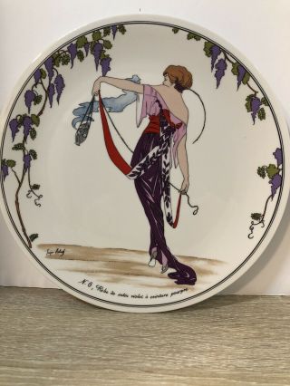Villeroy & Boch Design 1900 Robe De Satin Violet Art Deco Women 6 Salad Plate
