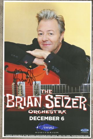Brian Setzer Autographed Live Show Gig Poster Stray Cats,  Rockabilly,  Gretsch
