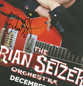 Brian Setzer autographed live show gig poster Stray Cats,  Rockabilly,  Gretsch 3