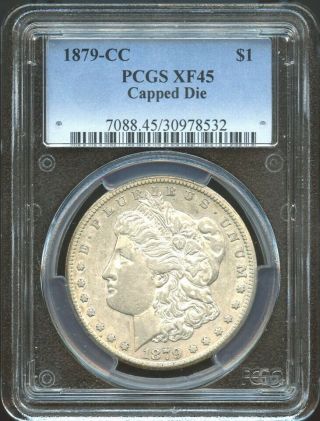 1879 Cc $1 Morgan Silver Dollar Xf 45 Pcgs,  White Coin,  Problem