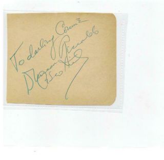 Duncan Renaldo " The Cisco Kid " Signed 4x5 Album Page.