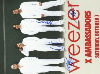 Weezer autographed concert poster 2017 Patrick Wilson,  Scott Shriner,  Rivers 2