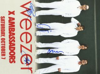 Weezer autographed concert poster 2017 Patrick Wilson,  Scott Shriner,  Rivers 3