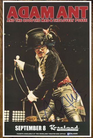 Adam Ant Autographed Gig Poster Stand And Deliver