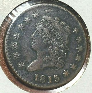 1813 Large Cent True Xf,  Way Below Greysheet Chn